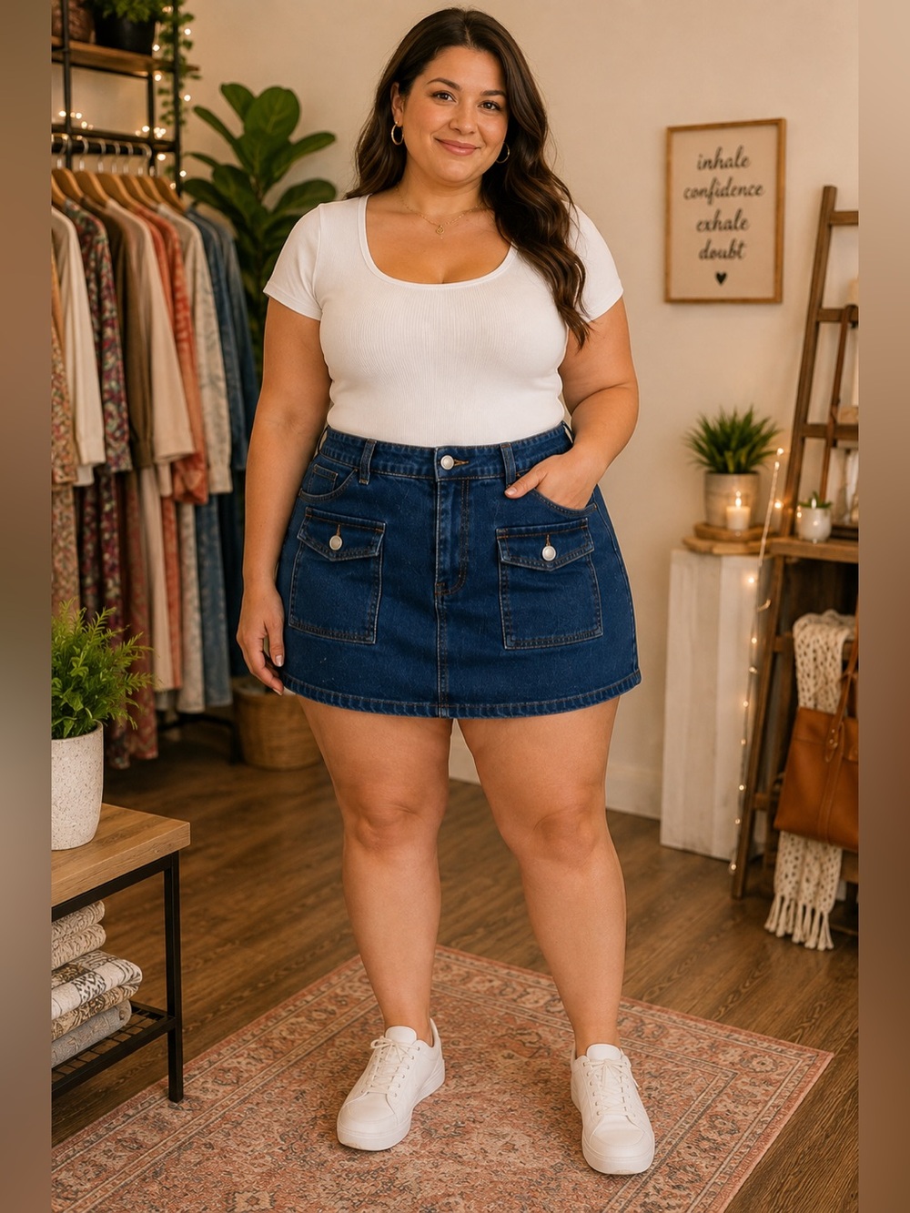 ✨ NWT Project Rebel Denim Utility Cargo Mini Skirt – XL / Fits US 14 ✨